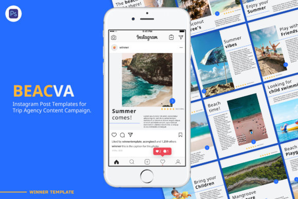 Beacva Instagram Vacation Post Templates: Elevate Your Travel Agency's Feed