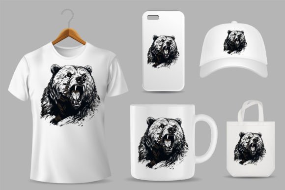 Bear on Different Product Templates 3: A Versatile Grizzly Illustration Set