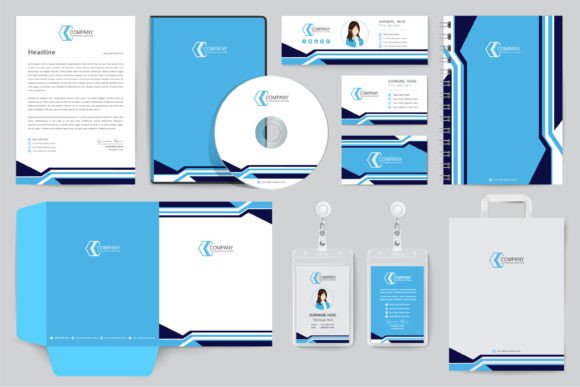 Blue Set of Corporate Identity Templates: A Modern Office Toolkit