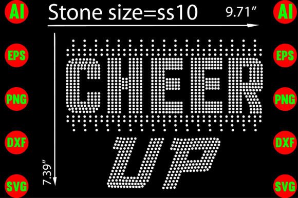 Cheer Up Rhinestone Templates: Creative Design Assets