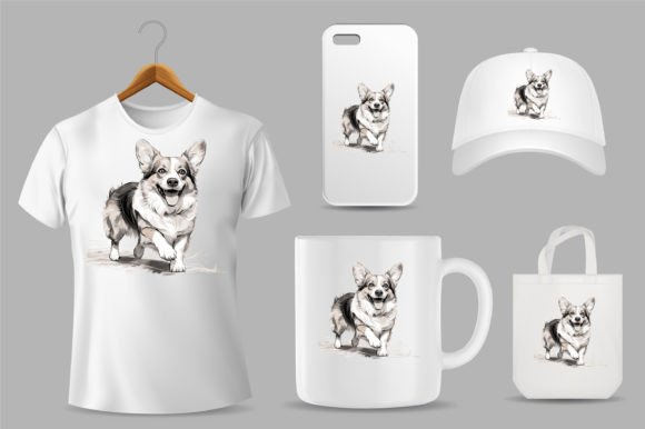 Corgi Dog on Different Product Templates: A Designer's Asset