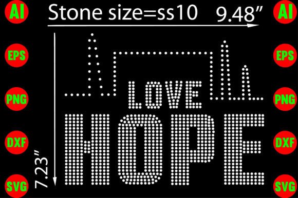 Love Hope Rhinestone Templates: Creative Design Assets
