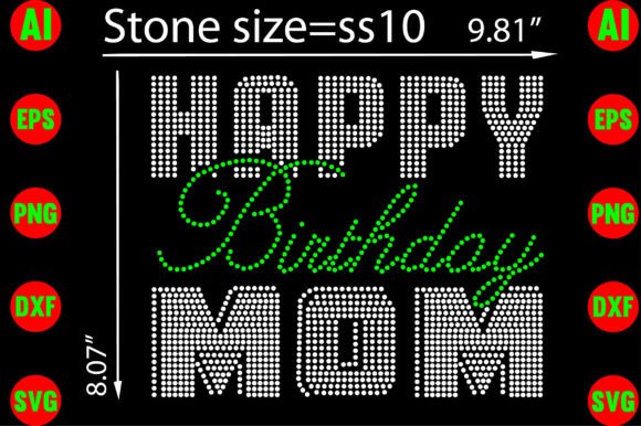 Sparkling Designs: Happy Birthday Mom Rhinestone Templates