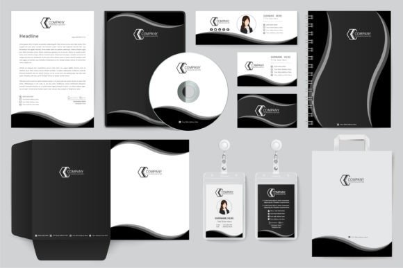 Wave Style Stationery Templates: Modern Business Design